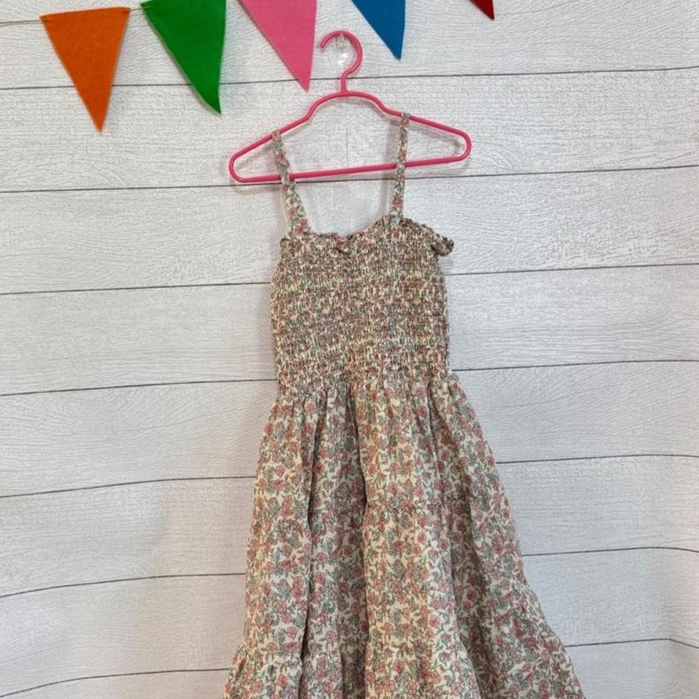 Janie and Jack girls floral smocked dress 7Y